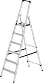 MUNK Stehleiter einseitig 11226 silber 6 Stufen,