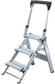 MUNK Stehleiter einseitig 53103 silber 3 Stufen,
