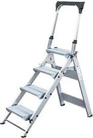MUNK Stehleiter einseitig 53104 silber 4 Stufen,