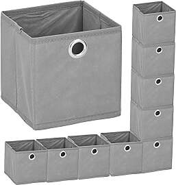 Murago - 10er Set Faltbox ca. 15x15x15 cm Grau -