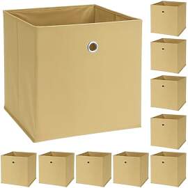 Murago 10er Set Faltbox ca. 30x30x30 cm - Beige -