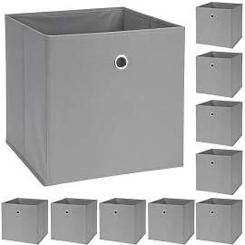 Murago 10er Set Faltbox ca. 30x30x30 cm - Grau -