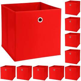 Murago 10er Set Faltbox ca. 30x30x30 cm - Rot -