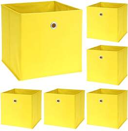 Murago 6er Set Faltbox ca. 30x30x30 cm - Gelb -