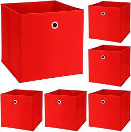 Murago 6er Set Faltbox ca. 30x30x30 cm - Rot -