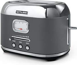 Muse Edelstahl-toaster im grauen retro Design,