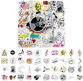 Music Stickers 50 Stück Musiknoten Aufkleber,