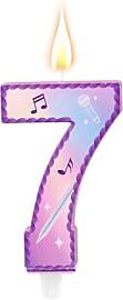 Musik Thema Geburtstags Zahlen Kerzen, Rosa Lila