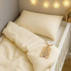 Musselin Bettwäsche Kinderbettwäsche 90x120cm -