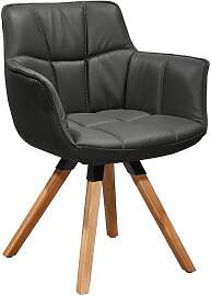 Musterring Armlehnstuhl Tamina Echtleder/Massivholz