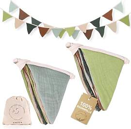 MutoToy® 2 Stück Wimpelkette Kinderzimmer, 2.7m