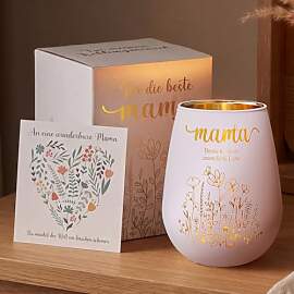 Muttertagsgeschenk für Mama - Windlicht mit Gold
