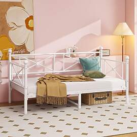 MUZERUL Tagesbett Metallbett 90x200 cm, Einzel