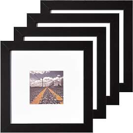 Muzilife Bilderrahmen 4er-Set 20x20cm - Schwarz