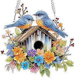 MXJSUA Blumen-Vogelhaus Diamond Painting