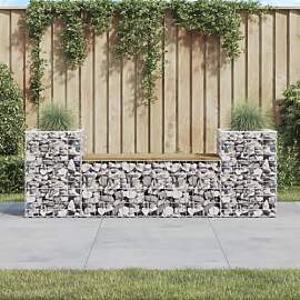 Myheimly Gabionenwand Gartenbank, Sitzbank Bank