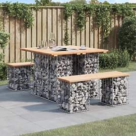 Myheimly Gabionenwand Gartenbank, Sitzbank Bank