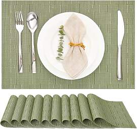 Myir JUN Tischsets Abwaschbar 10er Set, Gewebte