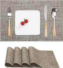 Myir JUN Tischsets Abwaschbar 4er Set, Gewebte