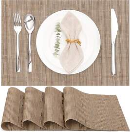 Myir JUN Tischsets Abwaschbar 4er Set, Gewebte