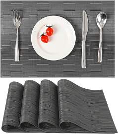 Myir JUN Tischsets Abwaschbar 4erSet,Gewebte