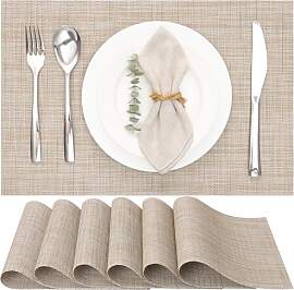 Myir JUN Tischsets Abwaschbar 6er Set, Gewebte