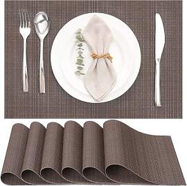 Myir JUN Tischsets Abwaschbar 6er Set, Gewebte
