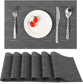 Myir JUN Tischsets Abwaschbar 6erSet,Gewebte