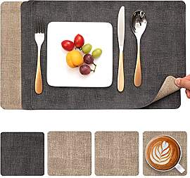 Myir JUN Tischsets Abwaschbar Leder und