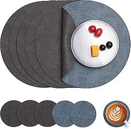 Myir JUN Tischsets Abwaschbar Leder und