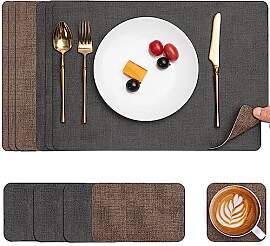 Myir JUN Tischsets Abwaschbar Leder und