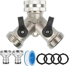 MYPOTO 2-Wege-Verteiler Wasseranschluss Adapter,