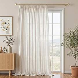 MYSKY HOME Gardine Halbtransparent Leinen