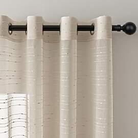 MYSKY HOME Vorhang Beige Gardinen mit Ösen Voile