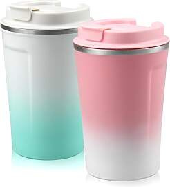 MytaYt 2 Pcs Kaffeebecher to go 380ml Thermobecher 