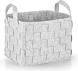 N8WERK Filz-Aufbewahrungskorb mit Griff 40x30x30cm 