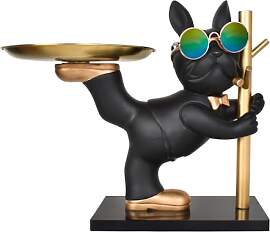 Naapesi Bulldogge Tablett Deko, Bulldogge Skulptur 