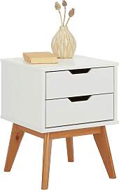 Nachtschrank Durham in Weiß/Kieferfarben