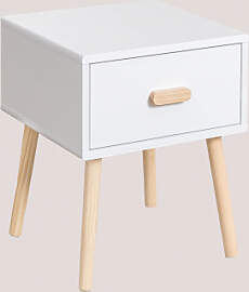 Nachttisch Aus Mdf Und Kiefernholz Tom Kids Weiss