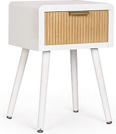 Nachttisch Charley aus Paulowniaholz, modern mit 1 