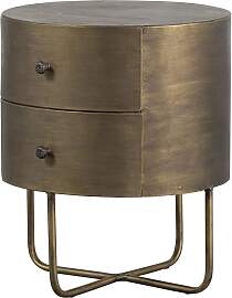 Nachttisch Glossy Rund Metall, modern elegant,
