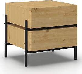 Nachttisch Jasmina Schwarz/Eichefarben MDF