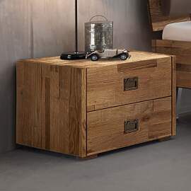 Nachttisch Olizar Eiche Massivholz H 36cm
