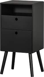 Nachttisch Ozzy aus Holz, modern, schwarz,