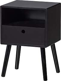 Nachttisch Ozzy aus MDF, klassisch, Schwarz,