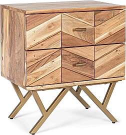 Nachttisch Raida aus Akazienholz, modernes Design, 