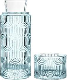 Nachttisch Wasserkaraffe Set mit Becher Glas