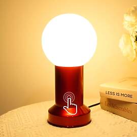 Nachttischlampe Touch, LED Rot Tischlampe Touch