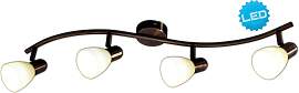NÄVE LED Deckenspot "Mestre", braun, 4, 