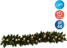 NÄVE LED-Girlande "Noel", grün gold,